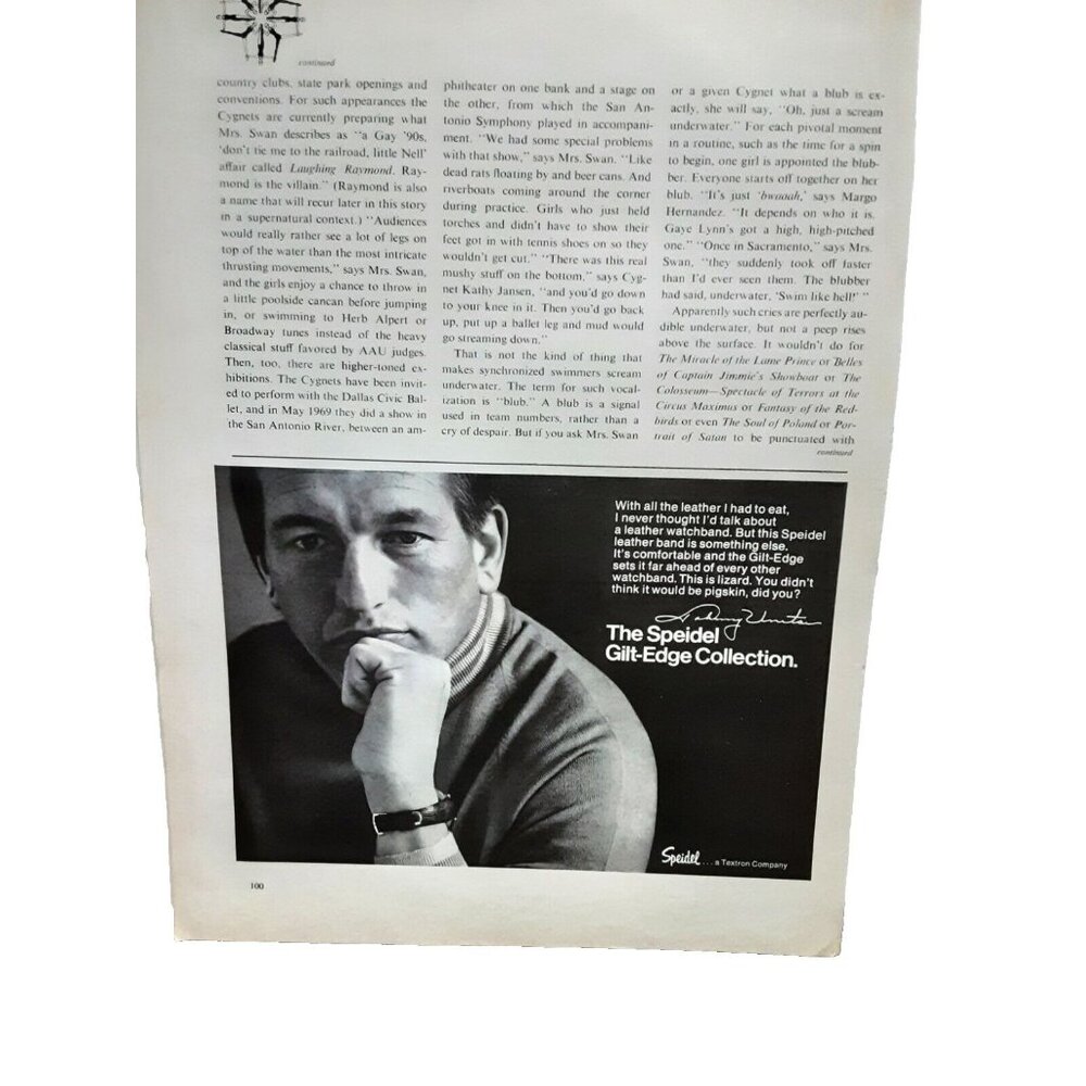 1971 Johnny Unitas Speidel Gilt Edge Original Print Ad